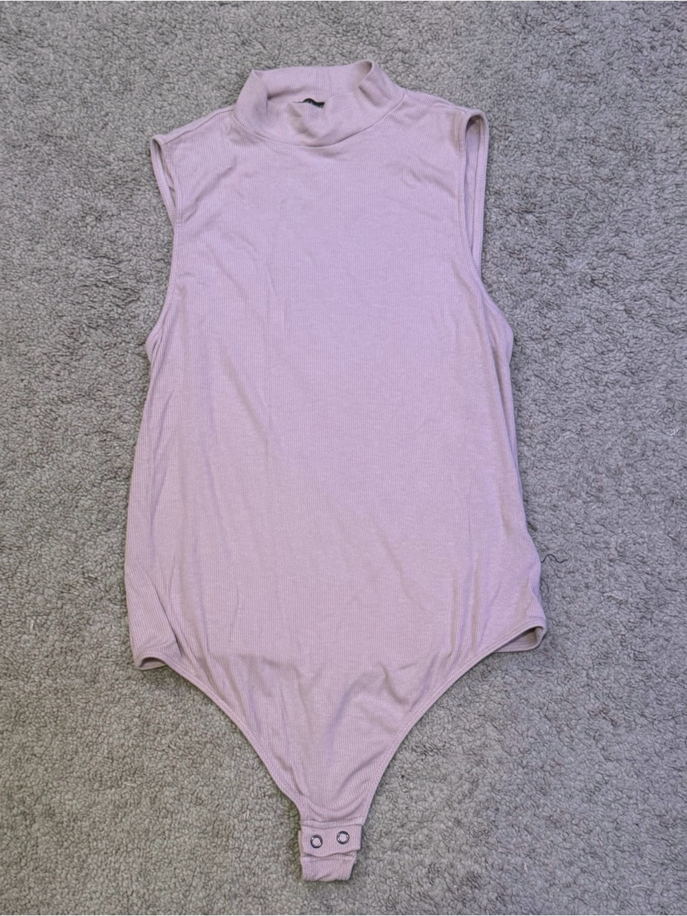 Sleeveless Pink Mock Neck One-Piece Bodysuit